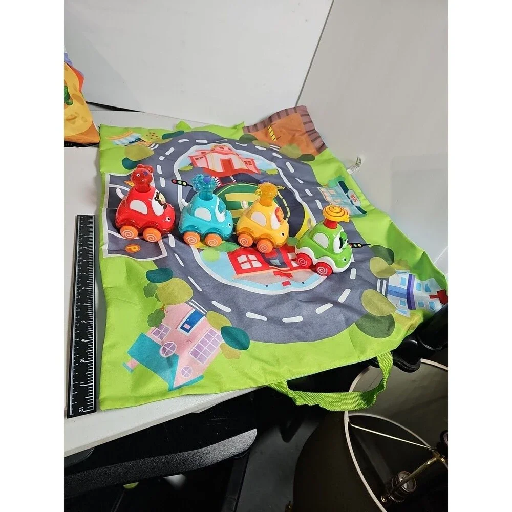 COVTOY Animal Car Toys with Storage Bag/Game Mat (Baby Toys 12-18 Months)